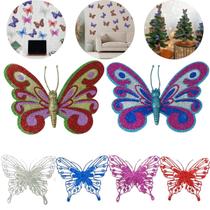 Kit 50 Borboletas decorativas brilhantes enfeites coloridos para jardim