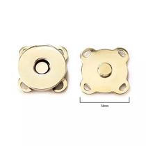 Kit 50 Botões Imantado Magnético Fecho cor Dourado 14mm Imã