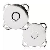Kit 50 Botões Imantado Magnético Fecho cor Níquel 14mm Imã