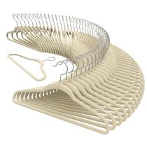 Kit 50 Cabide Bege Veludo Slim Antideslizante Ultra Fino