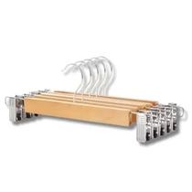 Kit 50 Cabide De Madeira P/ Calça E Saia Com Presilhas