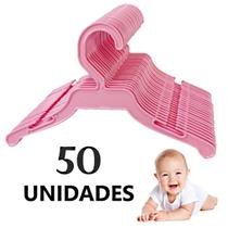 Kit 50 Cabide Para Bebê Infantil Coloridos Menina Menino Plástico Acrílico Resistente - Suprema Opção