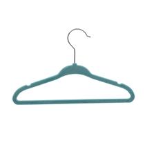 Kit 50 Cabides 28cm infantil Veludo Azul Slim Antideslizante