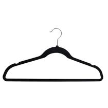 Kit 50 Cabides 45cm Veludo Preto Slim Antideslizante Roupa Kit 50 Cabides 45cm Veludo Preto Slim Antideslizante Roupa