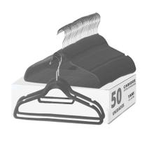 Kit 50 Cabides De Veludo Organizador Roupa Armário Cabideiro