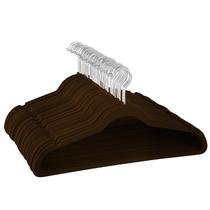 Kit 50 Cabides De Veludo Ultra Fino Antideslizante Marrom Kit 50 Cabides De Veludo Ultra Fino Antideslizante Marrom