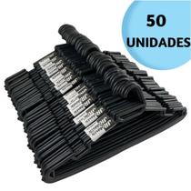 Kit 50 Cabides Para Roupas REFORÇADO - Cabide Adulto Redondo Preto - BOLELI ATACADO