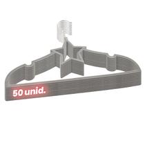 Kit 50 Cabides Veludo cinza Antideslizantes Formato Estrela Kit 50 Cabides Veludo cinza Antideslizantes Formato Estrela