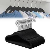Kit 50 Cabides Veludo Infantil Slim Antideslizante Ultra Fino