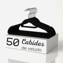 Kit 50 Cabides Veludo para Roupas Antideslizante Giratório