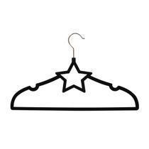 Kit 50 Cabides Veludo preto Gancho Rose Slim Formato Estrela Kit 50 Cabides Veludo preto Gancho Rose Slim Formato Estrela