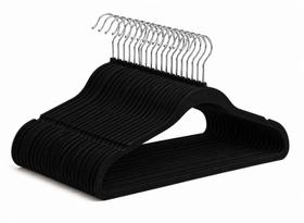 Kit 50 Cabides Veludo Slim RRister Adulto Antideslizante, Fino e Super Resistente