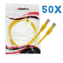 KIT 50 Cabo de Rede Patch Cord Cat.5e 1,5m Amarelo Anatel