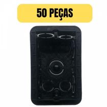 Kit 50 caixa de luz embutir 4x2 pvc alvenaria preta pial 689044