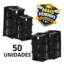 Kit 50 Caixas de Luz 4x2 Preta Plástica Para Tomada e Interruptor Kit 50 Caixas de Luz 4x2 Preta Plástica Para Tomada e Interruptor