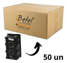 Kit 50 Caixas de Luz 4x2 Preta Plástica Para Tomada e Interruptor Kit 50 Caixas de Luz 4x2 Preta Plástica Para Tomada e Interruptor