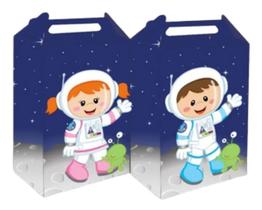 Kit 50 Caixinhas Maleta Sacolinha Astronauta Surpresa