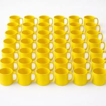 Kit 50 Canecas (Copo com Alça) Plásticas 450ml Reutilizáveis Escolar Coloridas, Resistentes