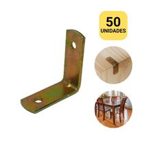 Kit 50 Cantoneira L para Móveis 25x25mm Reforço Cadeira Mesa Gaveta Fixa Estruturas