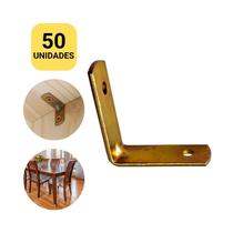 Kit 50 Cantoneira L para Móveis 38x38mm Reforço Cadeira Mesa Gaveta Fixa Estruturas