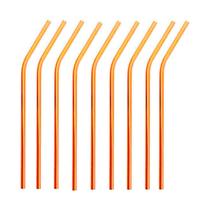 Kit 50 canudos de inox curvos 6mm com 21,5cm