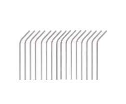 Kit 50 canudos de inox curvos