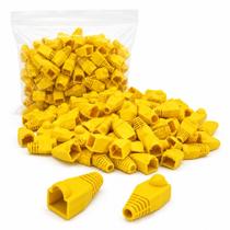 Kit 50 Capa RJ45 Plástica Amarela Proteção Conectores Rede Kit 50 Capa RJ45 Plástica Amarela Proteção Conectores Rede