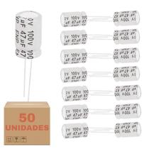 Kit 50 Capacitor 47x100 Bipolar 47Uf 100V Para Driver Som