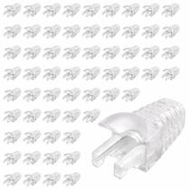Kit 50 Capas Para Plug Conector Rj45 Trava Interna Cristal