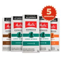 Kit 50 Cápsulas de Café Melitta 3 Lungo Intenso, 1 Marcato e 1 Audacce