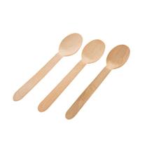 Kit 50 Colher Refeição Descartável Madeira Eco Friendly 16cm