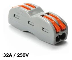 Kit 50 Conector 2 Vias 32a / 250v Compacto Elétrico Emenda