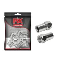 Kit 50 Conector F Rg-6 Rosca P/ Cabo Coaxial + Qualidade