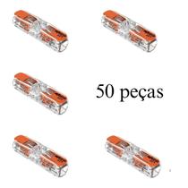 Kit 50 Conectores de Emenda Com Alavanca 221-2411 2 Condutores 0,2mm² à 4,0mm² Wago