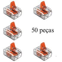 Kit 50 Conectores de Emenda Com Alavanca 221-612 2 Condutores 0,5mm² à 6,0mm² Wago