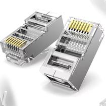 Kit 50 conectores rj45, macho cat5e blindado