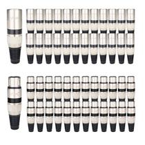 Kit 50 Conectores XLR Macho e Fêmea Balanceado Voik XLR-BK Metal Preto Kit 50 Conectores XLR Macho e Fêmea Balanceado Voik XLR-BK Metal Preto