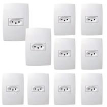 Kit 50 Conjunto Tomada 20a 2p+t 4x2 Branca 615081bc Pial Plus+