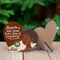 Kit 50 Corações Lembrancinhas MDF Dia da Consciência Negra