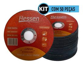 Kit 50 Disco de Corte Fino Inox 4.1/2 115 X 1,0mm Standard Hessen Kit 50 Disco de Corte Fino Inox 4.1/2 115 X 1,0mm Standard Hessen