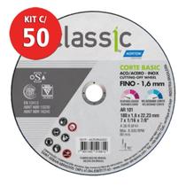 Kit 50 Disco De Corte Fino Inox 7 X 1,6 Esmerilhadeira Norton Kit 50 Disco De Corte Fino Inox 7 X 1,6 Esmerilhadeira Norton