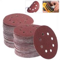 KIT 50 Disco de Lixa Pluma 125mm 8 Furos Lixadeira Roto Orbital Grão 100 KIT 50 Disco de Lixa Pluma 125mm 8 Furos Lixadeira Roto Orbital Grão 100
