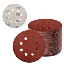 Kit 50 Discos de Lixa Colantes Grão 60 5"Pol 125mm Arsenal