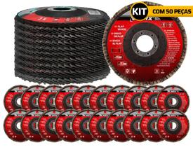 Kit 50 Discos Lixa De Desbaste Tipo Flap 4.1/2 Grão 40