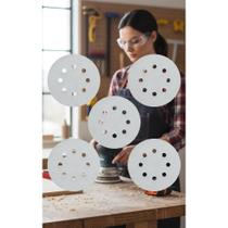 Kit 50 Discos Lixa Pluma Branco 125mm 8 Furos Roto Orbital Kit 50 Discos Lixa Pluma Branco 125mm 8 Furos Roto Orbital