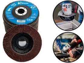 Kit 50 Discos Para Desbaste 4,1/2 Polegadas Para Aço Inox Alumínio Metais Ferrosos Bramix Kit 50 Discos Para Desbaste 4,1/2 Polegadas Para Aço Inox Alumínio Metais Ferrosos Bramix