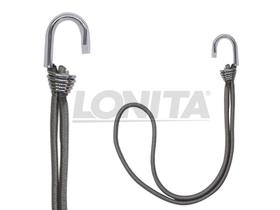 Kit 50 Elastico De Lona Caminhao Cinza Gancho Metal 35cm