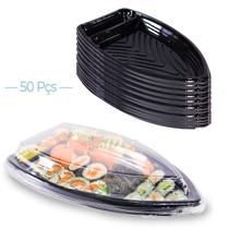 Kit 50 Embalagem Delivery Completa Barca Pequena Sushi