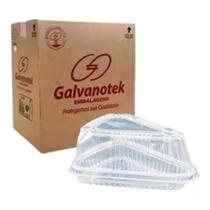kit 50 Embalagens Fatia Bolo torta pudim G 630 delivery forma plástica - Galvanotek