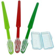Kit 50 Escovas Dentais Com Protetor De Cerdas - Adulto Macia